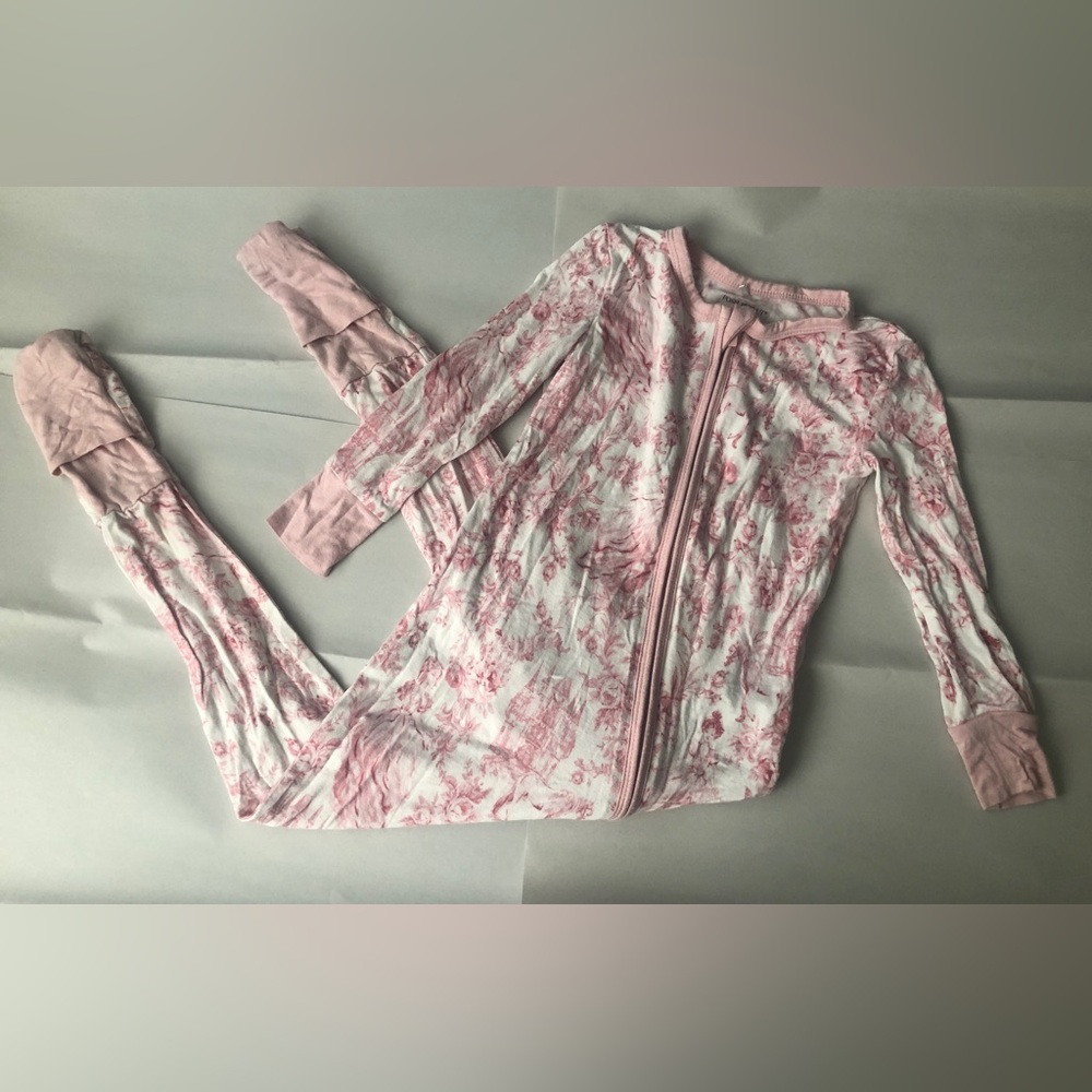 Posh Peanut Pink Floral Kids Footie